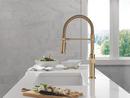 Single Handle Pull Down Kitchen Faucet in Champagne Bronze 