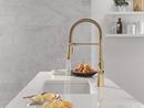 Single Handle Pull Down Kitchen Faucet in Champagne Bronze 