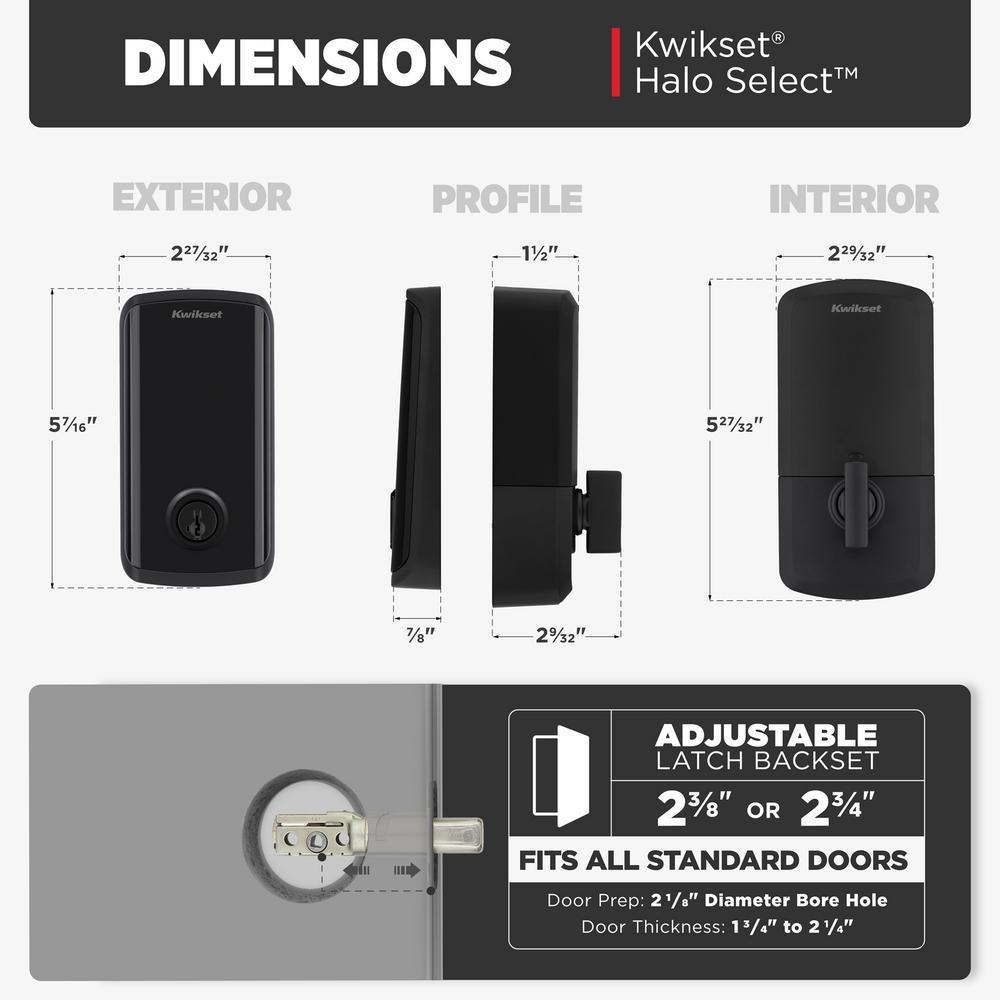 Touchscreen WiFi Smart Lock Deadbolt in Matte Black 