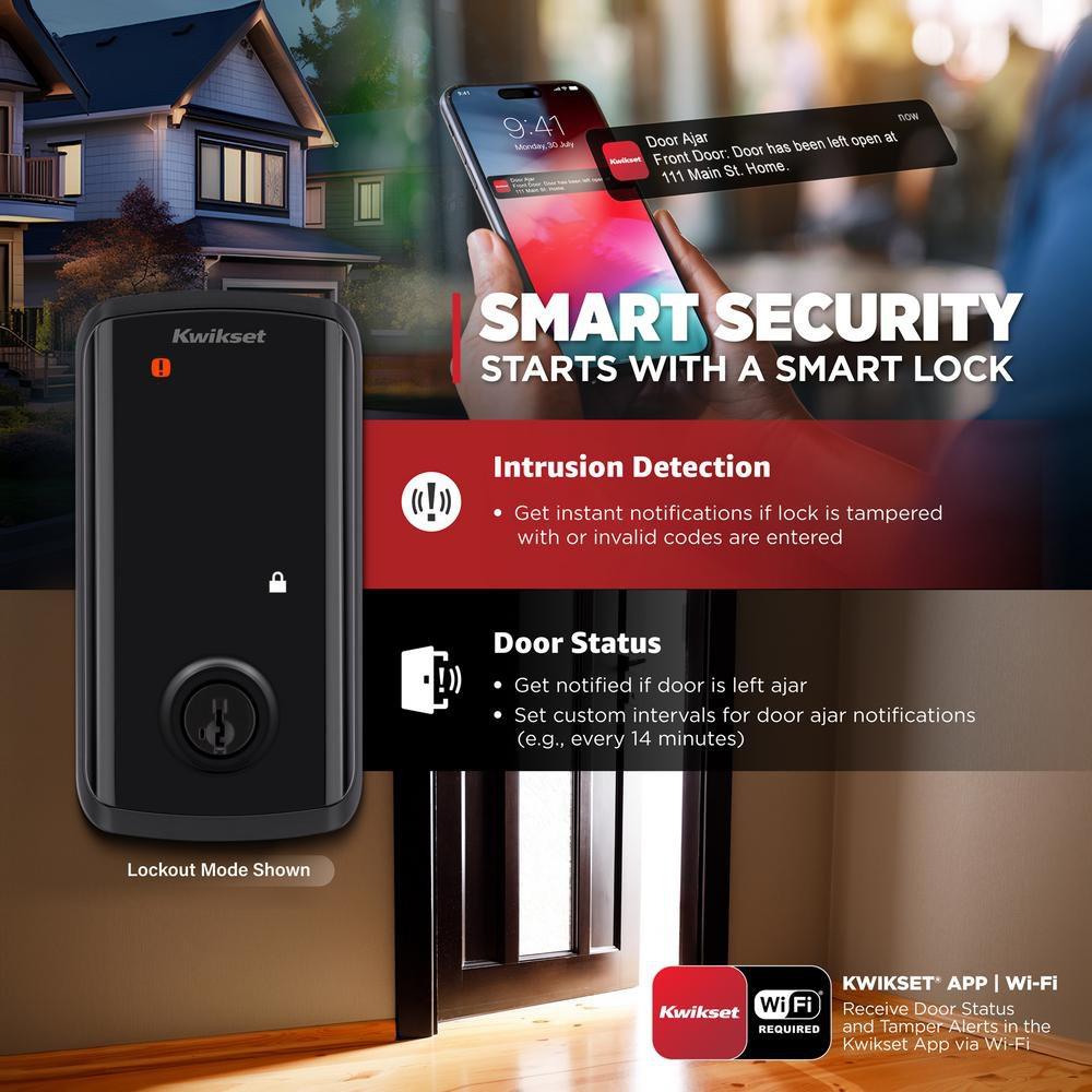 Touchscreen WiFi Smart Lock Deadbolt in Matte Black 