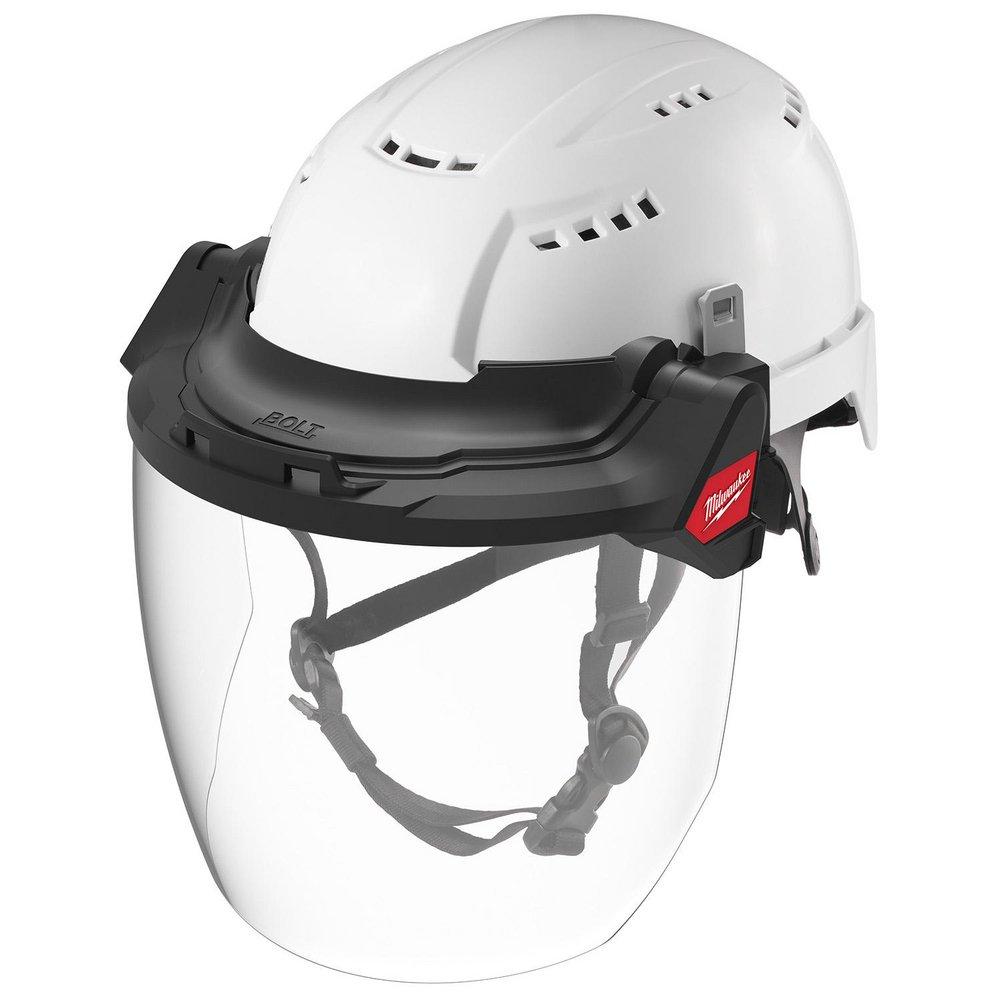 BOLT GASKETED FULL FACE SHIELD - CLEAR DUAL COAT LENS COMPATIBLE WITH MILWAUKEE BOLT SAFETY HELMETS & BOLT HARD HATS 