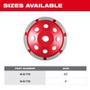 4-1/2 SINGLE ROW DIAMOND CUP WHEEL 