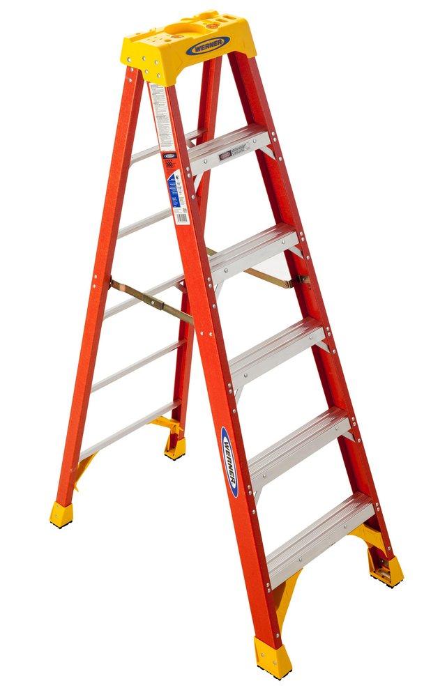 Werner Ladder Orange Fiberglass Step Ladder 