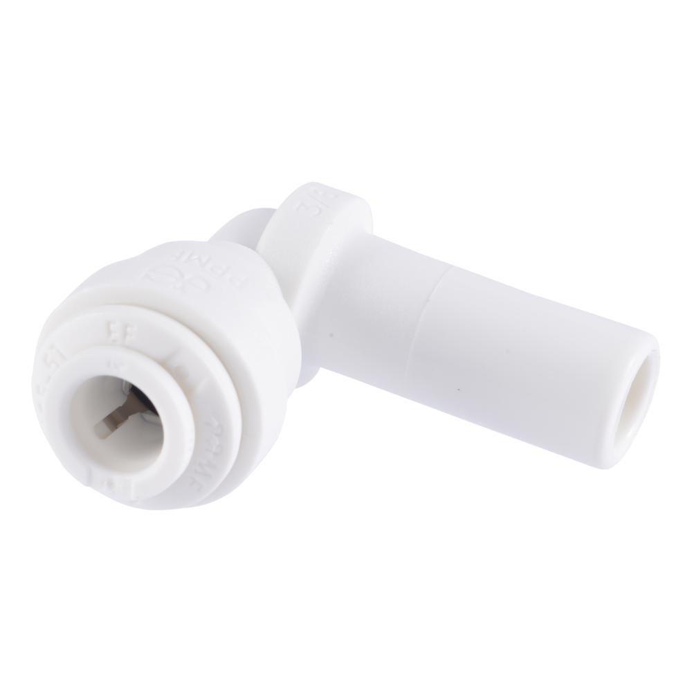 POLYPROPYLENE PLUG IN ELBOW 3/8 STEM OD - 1/4 TUBE OD 