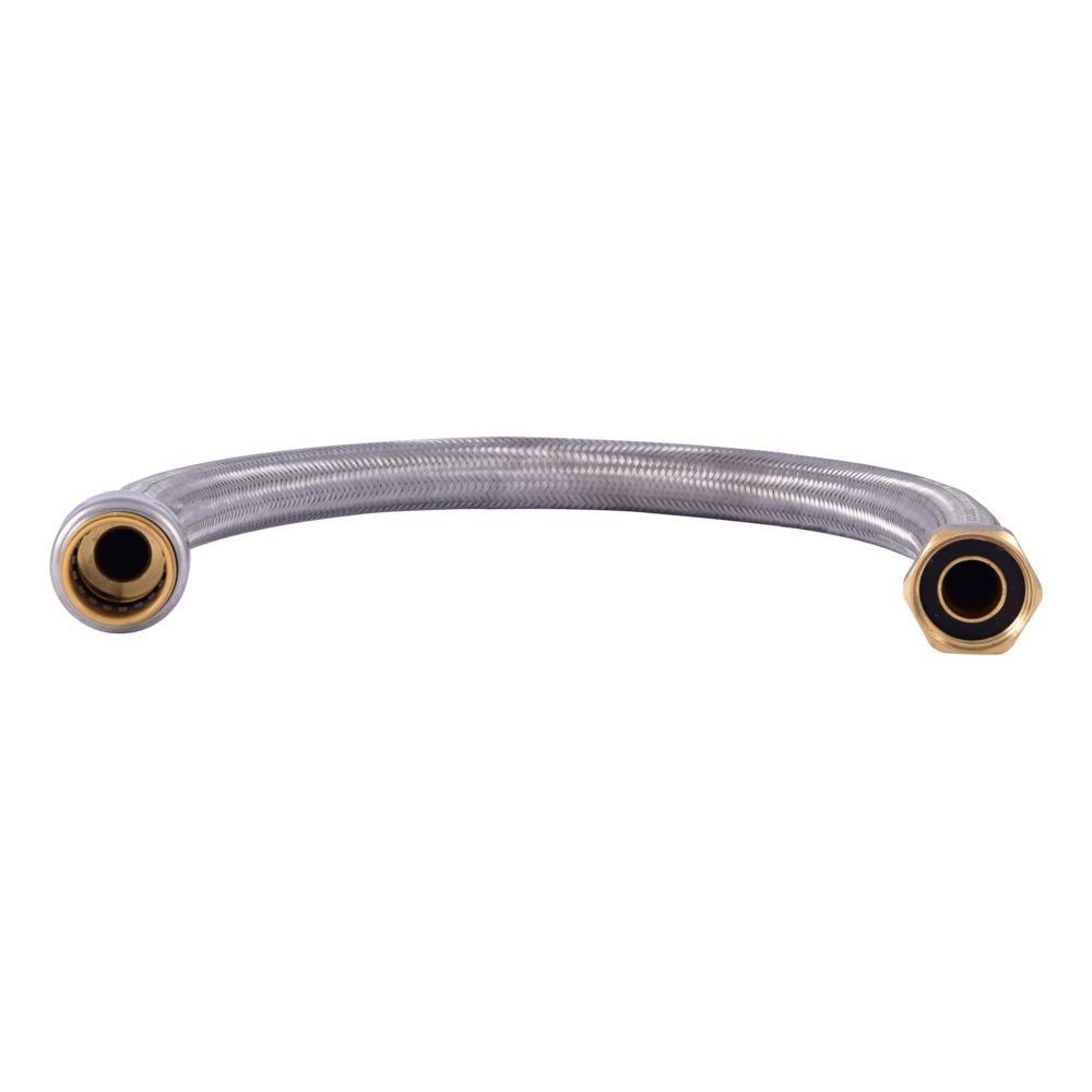 3/4 X 3/4 FIP 24 STAINLESS STEEL BRAIDED SHARKBITE MAX WATER HEATER CONNECTOR 