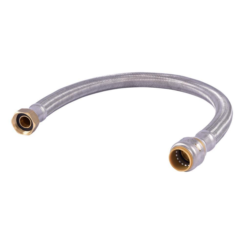 3/4 X 3/4 FIP 24 STAINLESS STEEL BRAIDED SHARKBITE MAX WATER HEATER CONNECTOR 