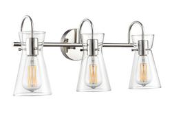 22 in. 3-Light Vanity Fixture in Polished Nickel