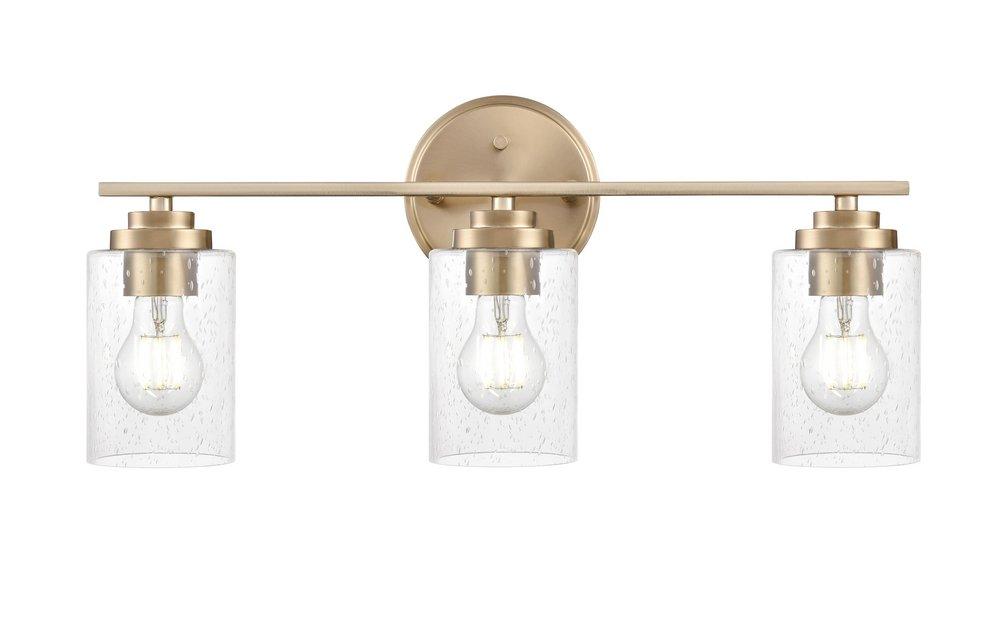 22 in. 3-Light Vanity Fixture in Modern Gold 