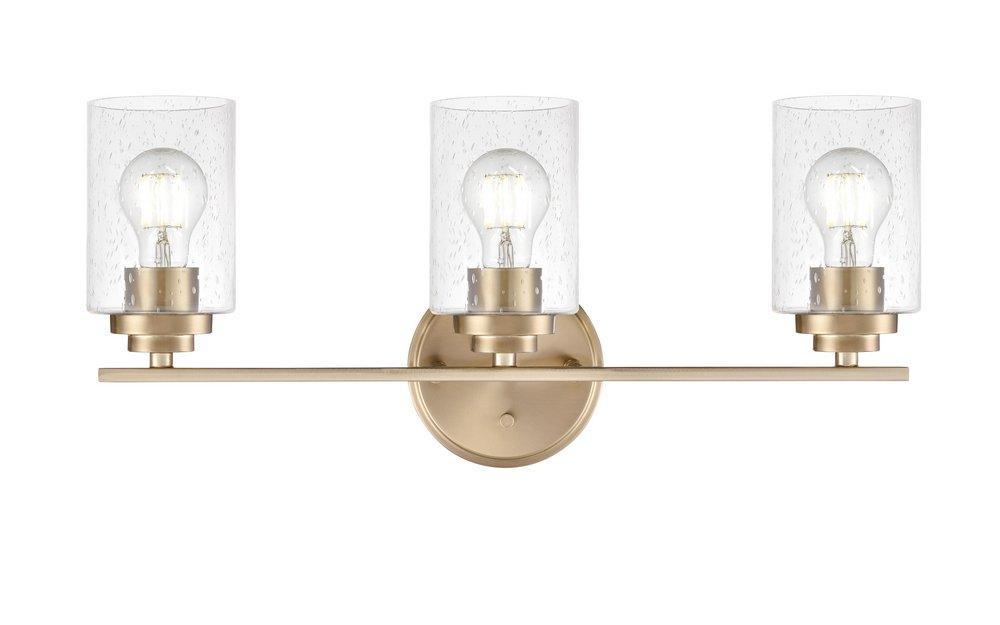 22 in. 3-Light Vanity Fixture in Modern Gold 