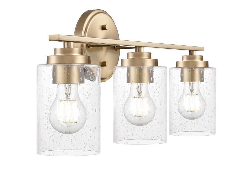 22 in. 3-Light Vanity Fixture in Modern Gold 