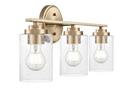 22 in. 3-Light Vanity Fixture in Modern Gold 