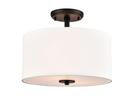 13 in. 2-Light Semi-Flush Mount Ceiling Light in Matte Black 