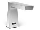 0.5 gpm Sensor Bathroom Sink Faucet in Chrome Plated with Plug-In Power Converter with Battery Back 