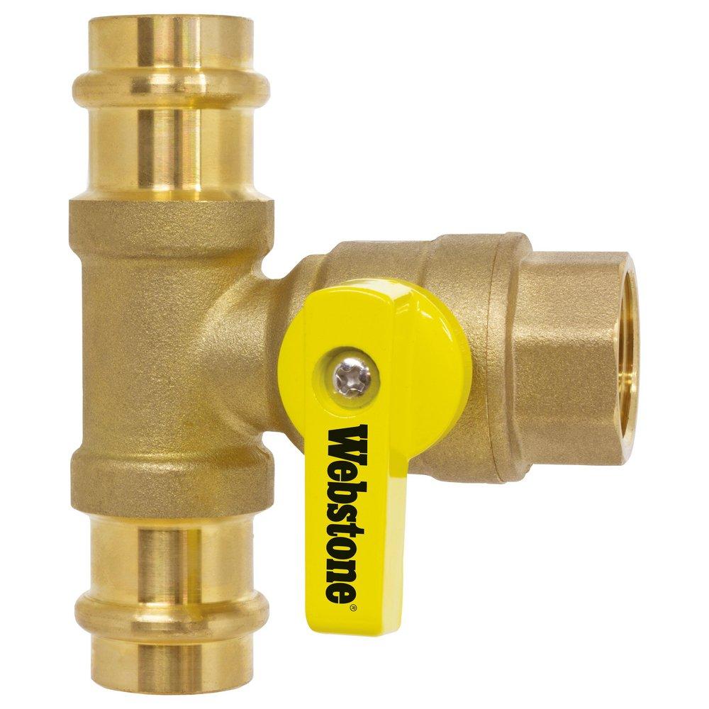 1/4 x 3/4 in Brass Full Port Compression Ball Valve 