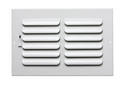 10 x 10 in. 1-Way Curved Steel Ceiling & Sidewall Register in White