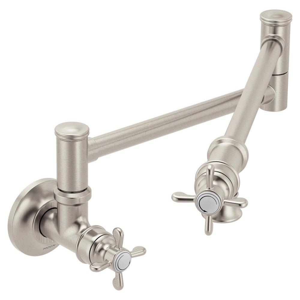 SPOT RESIST STAINLESS TWO-HANDLE KITCHEN FAUCET 