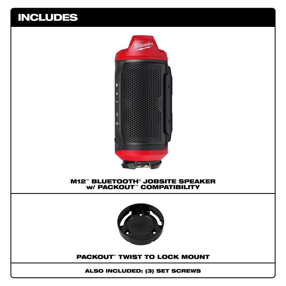 M12 BLUETOOTH JOBSITE SPEAKER W/ PACKOUT COMPATIBILITY 