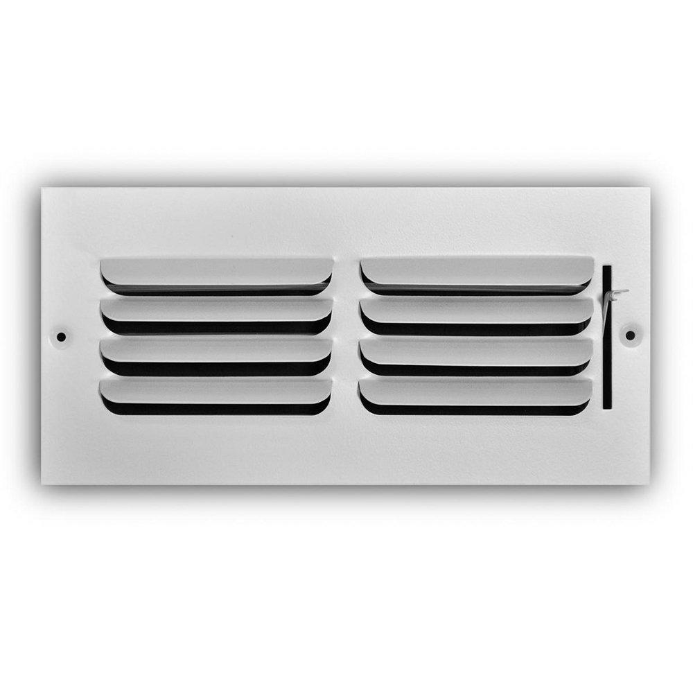 10 x 4 in. 1-Way Stamped Steel Curved Blade Ceiling & Sidewall Register in White image number 0