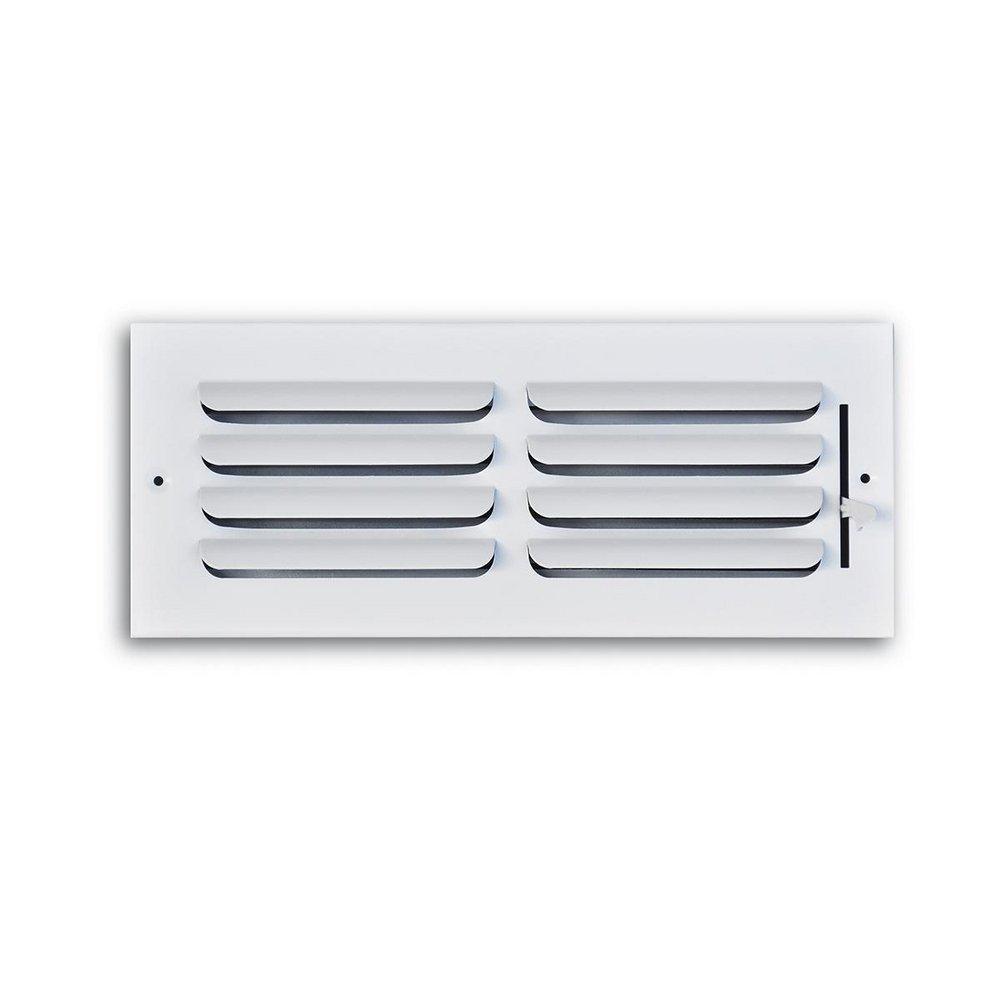 12 x 4 in. 1-Way Stamped Steel Curved Blade Ceiling & Sidewall Register in White image number 0