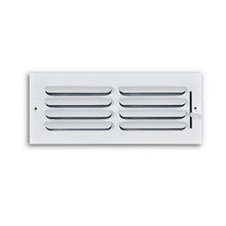 12 x 4 in. 1-Way Stamped Steel Curved Blade Ceiling & Sidewall Register in White