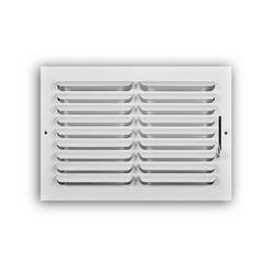 12 x 8 in. 1-Way Stamped Steel Curved Blade Ceiling & Sidewall Register in White