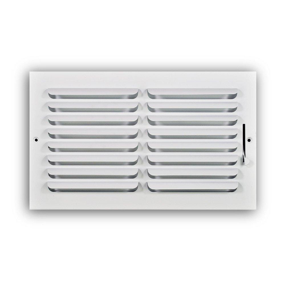 14 x 6 in. 1-Way Stamped Steel Curved Blade Ceiling & Sidewall Register in White image number 0