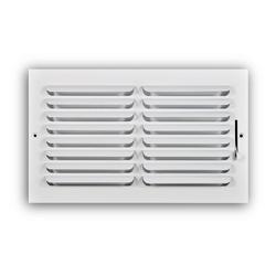 14 x 6 in. 1-Way Stamped Steel Curved Blade Ceiling & Sidewall Register in White