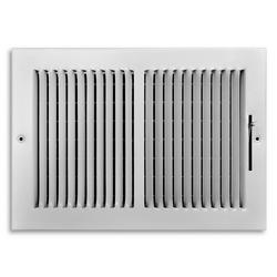 12 x 8 in. 2-Way Stamped Steel Ceiling & Sidewall Register in White