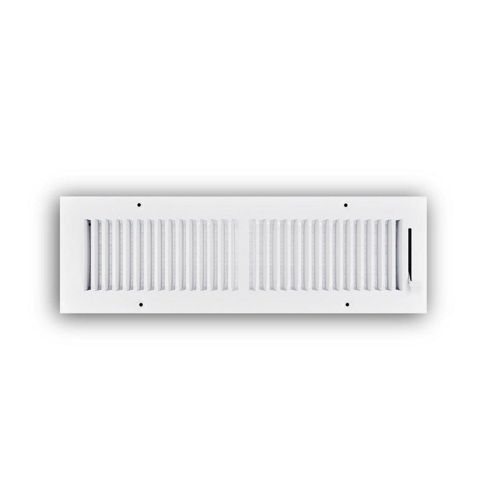 16 x 4 in. 2-Way Stamped Steel Ceiling & Sidewall Register in White image number 0