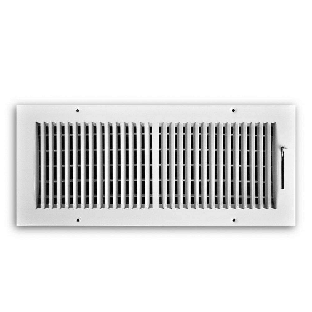 16 x 6 in. 2-Way Stamped Steel Ceiling & Sidewall Register in White image number 0