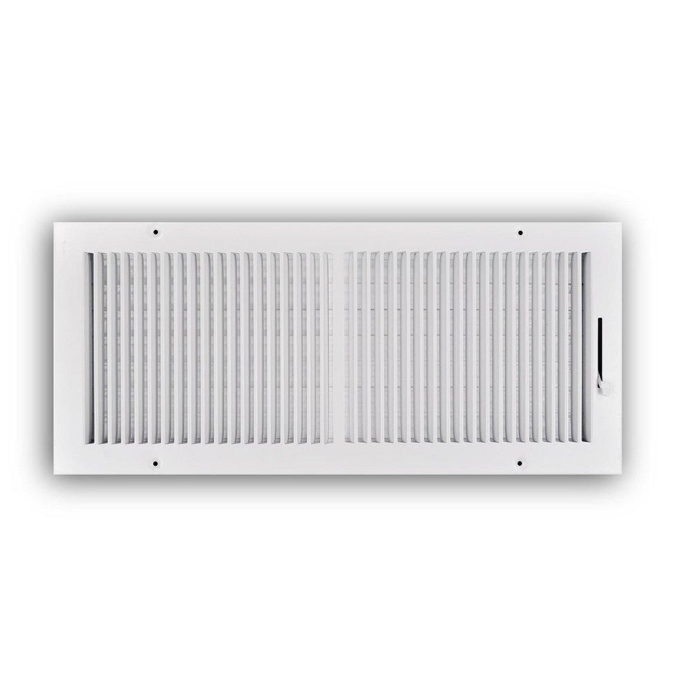 20 x 8 in. 2-Way Stamped Steel Ceiling & Sidewall Register in White image number 0