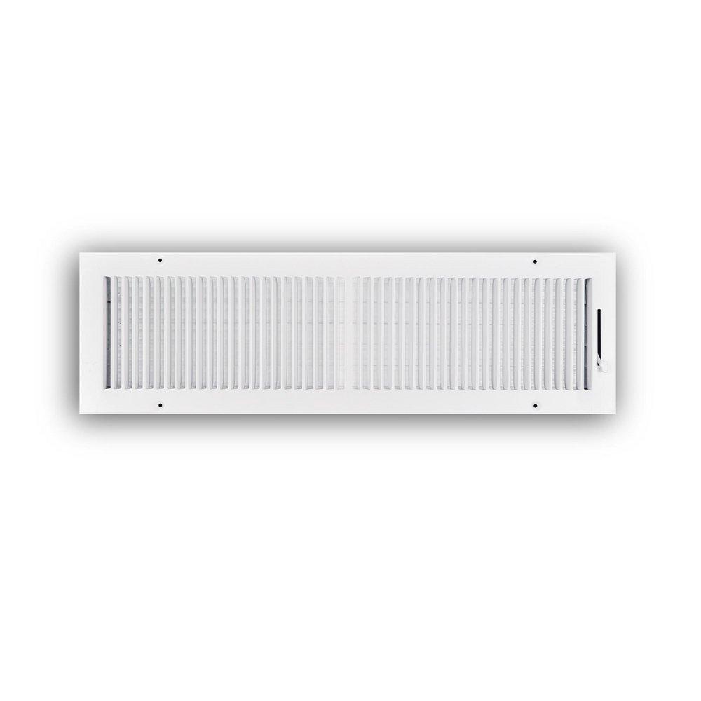 24 x 6 in. 2-Way Stamped Steel Ceiling & Sidewall Register in White image number 0