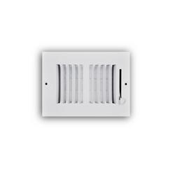 6 x 4 in. 2-Way Stamped Steel Ceiling & Sidewall Register in White