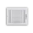 10 x 8 in. 3-Way Stamped Steel Curved Blade Ceiling & Sidewall Register in White