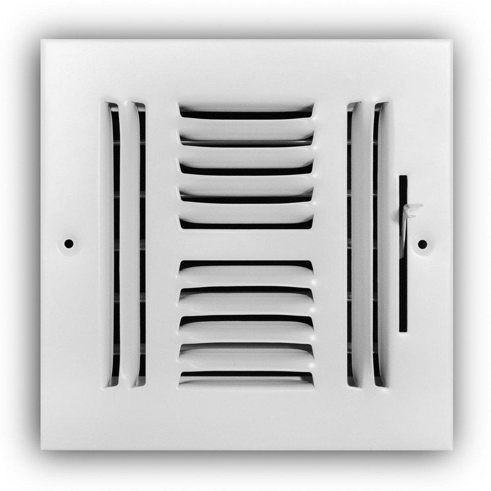 6 x 6 in. Steel 4-way Residential Ceiling & Sidewall Register in White image number 0