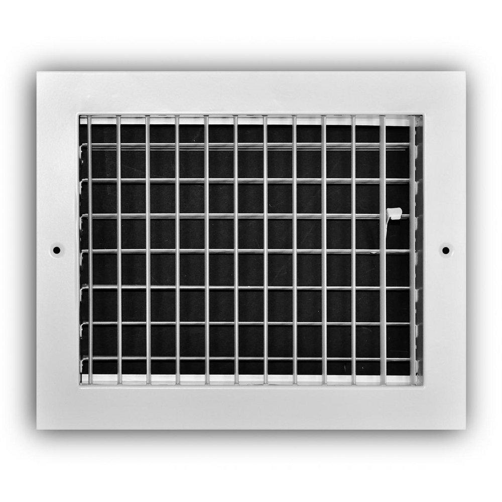 10 x 8 in. Aluminum Vertical Blade Supply Register with Adjustable Deflectors in White image number 0
