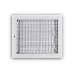 12 x 10 in. Aluminum Vertical Blade Supply Register with Adjustable Deflectors in White