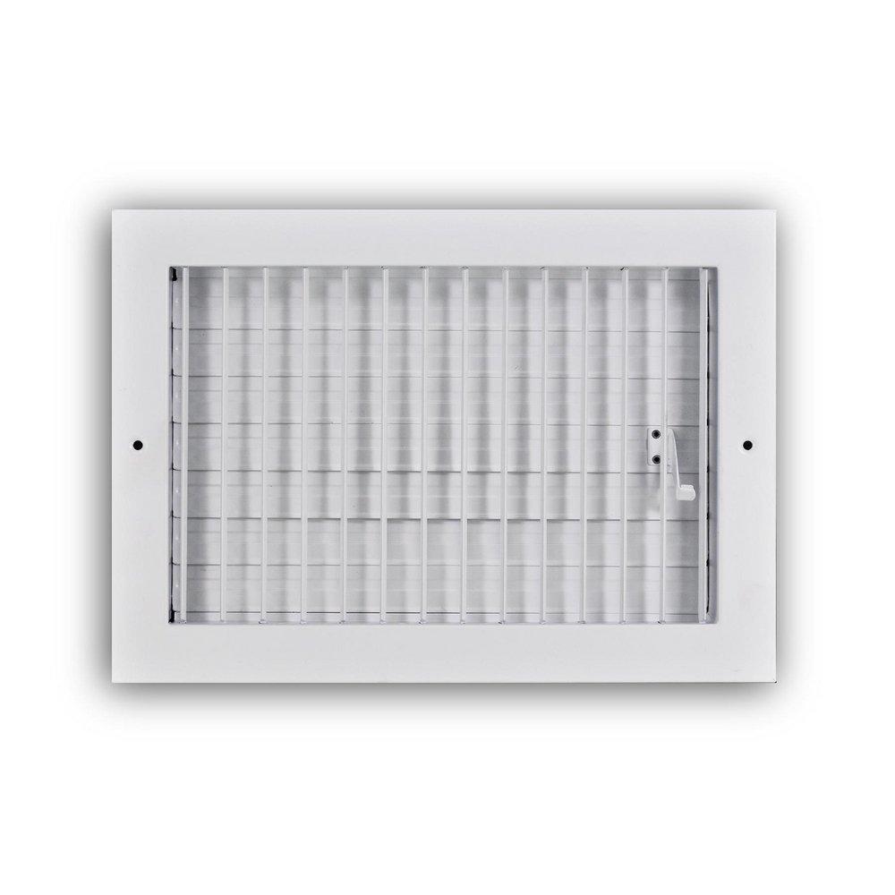12 x 8 in. Aluminum Vertical Blade Supply Register with Adjustable Deflectors in White image number 0