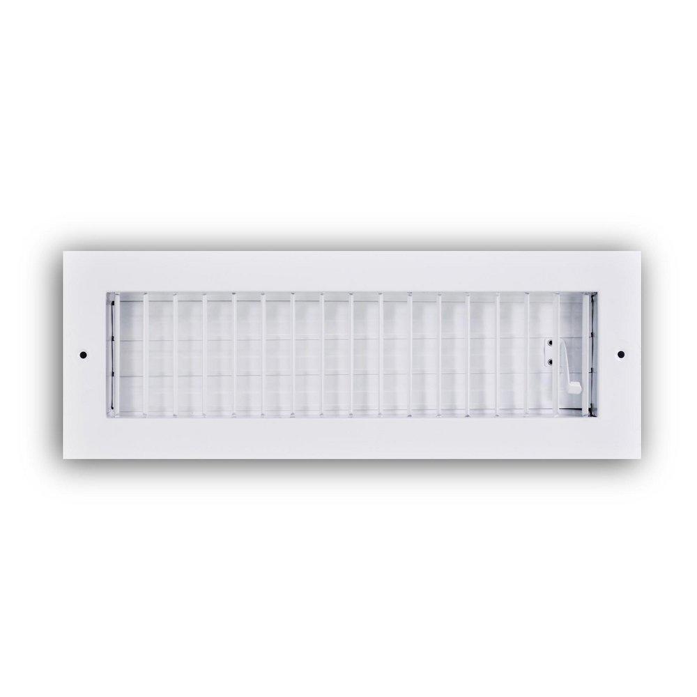 14 x 4 in. Aluminum Vertical Blade Supply Register with Adjustable Deflectors in White image number 0