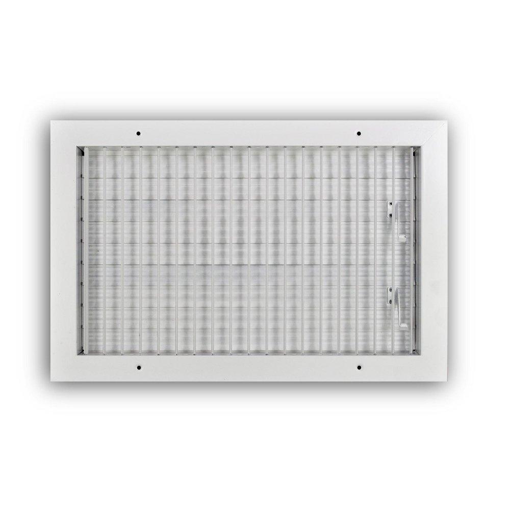 16 x 10 in. Aluminum Vertical Blade Supply Register with Adjustable Deflectors in White image number 0