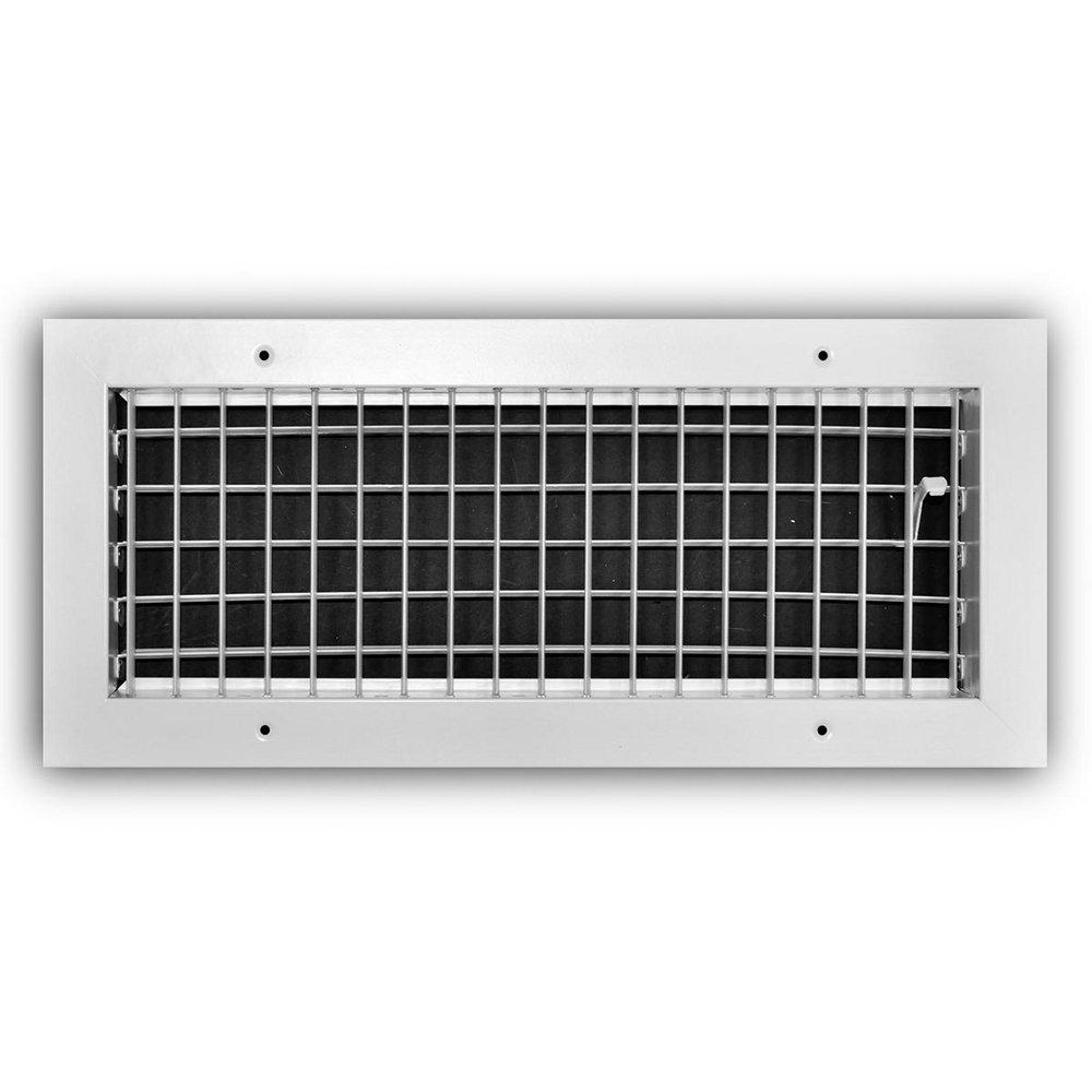 16 x 6 in. Aluminum Vertical Blade Supply Register with Adjustable Deflectors in White image number 0
