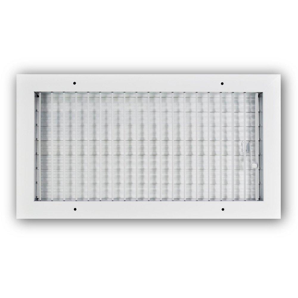 16 x 8 in. Aluminum Vertical Blade Supply Register with Adjustable Deflectors in White image number 0