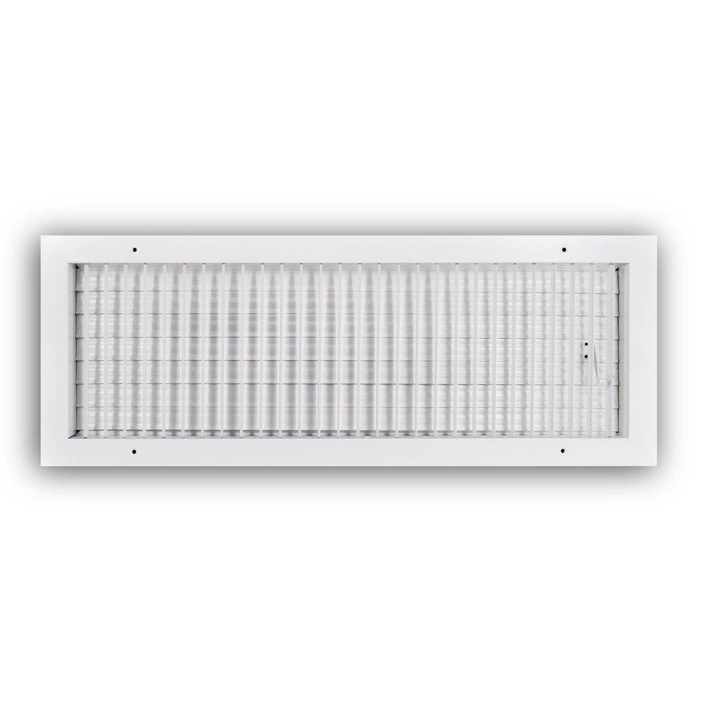 24 x 8 in. Aluminum Vertical Blade Supply Register with Adjustable Deflectors in White image number 0