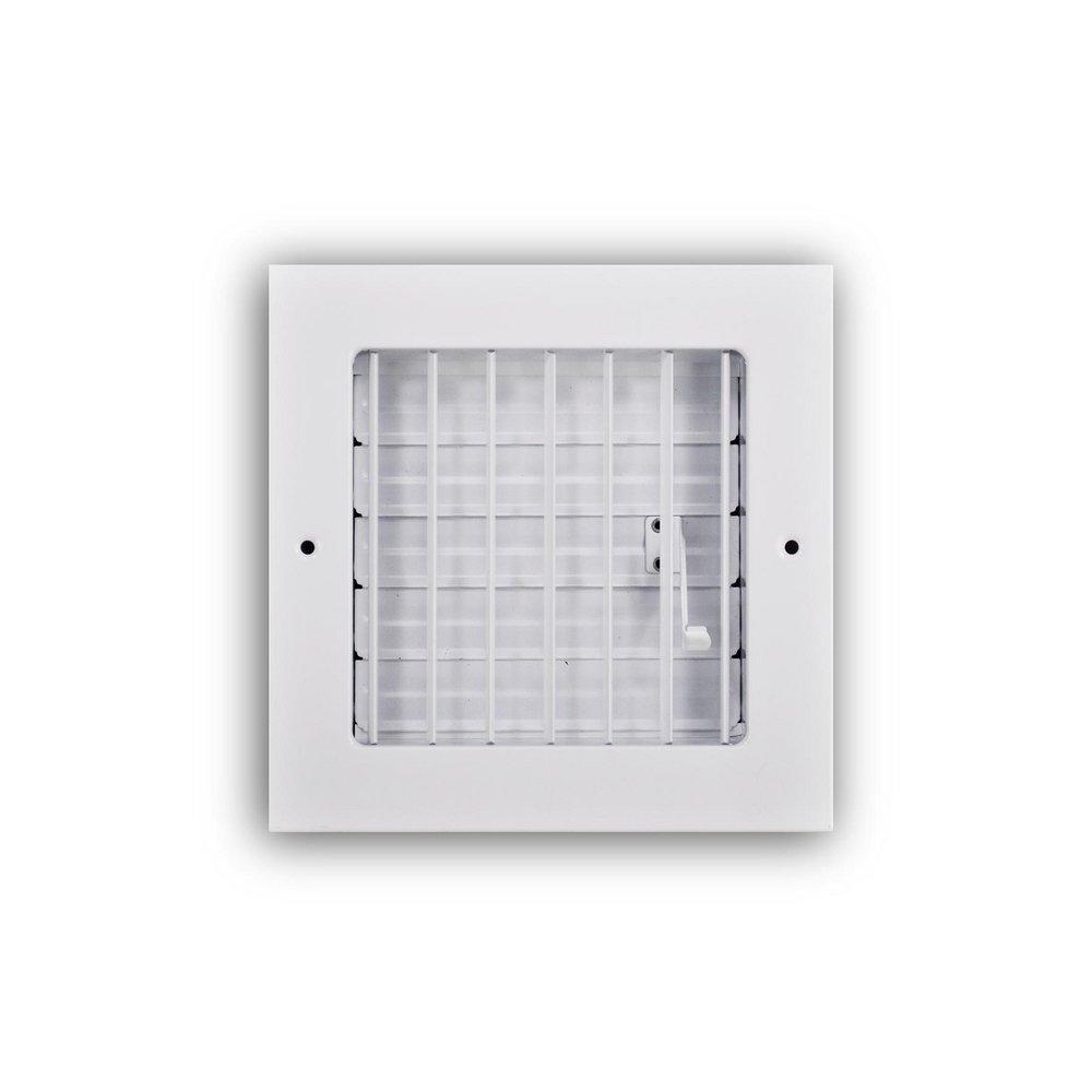 6 x 6 in. Aluminum Vertical Blade Supply Register with Adjustable Deflectors in White image number 0