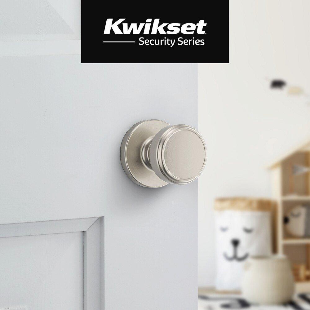Square Hall/Closet Door Knob with Round Rose in Satin Nickel 
