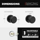Square Hall/Closet Door Knob with Round Rose in Matte Black 