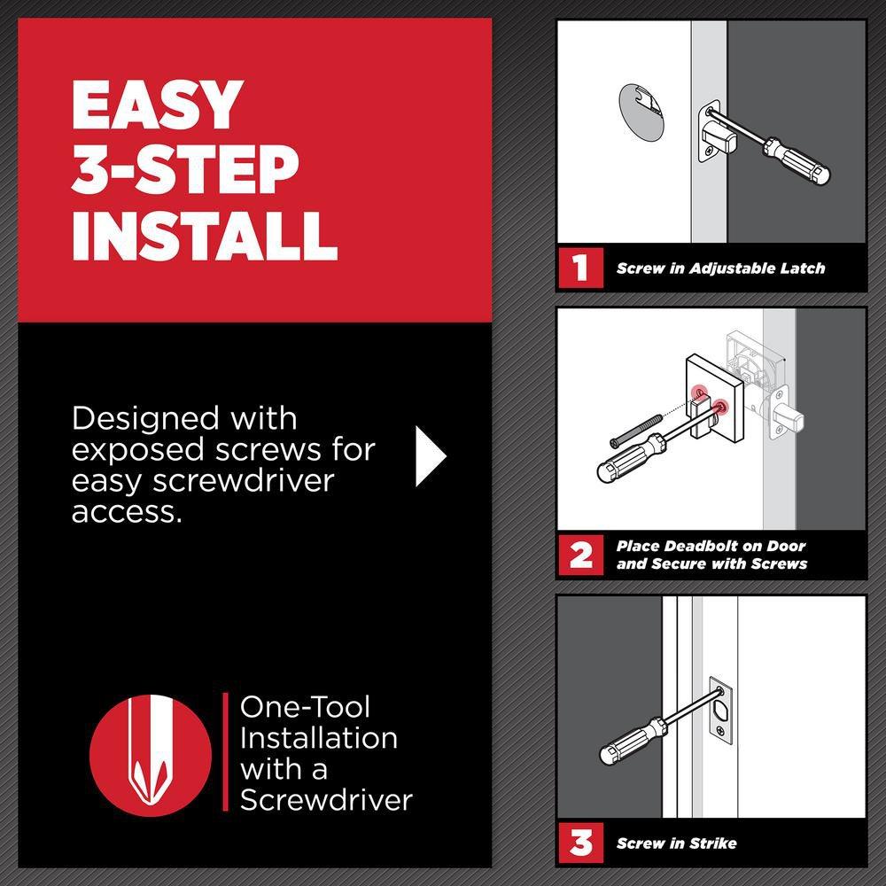Smartkey Rectangle Deadbolt in Satin Brass 