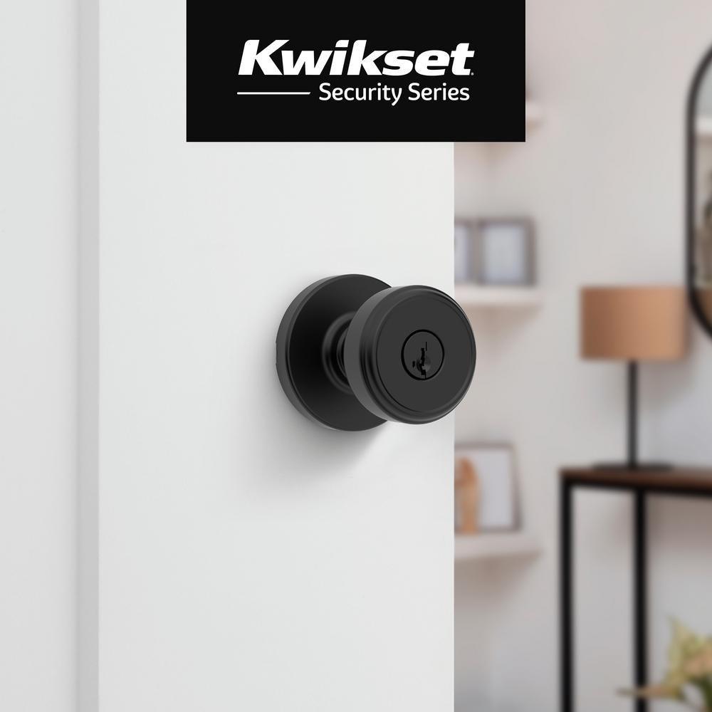 Round Keyed Entry Knob with Smartkey Technology in Matte Black 