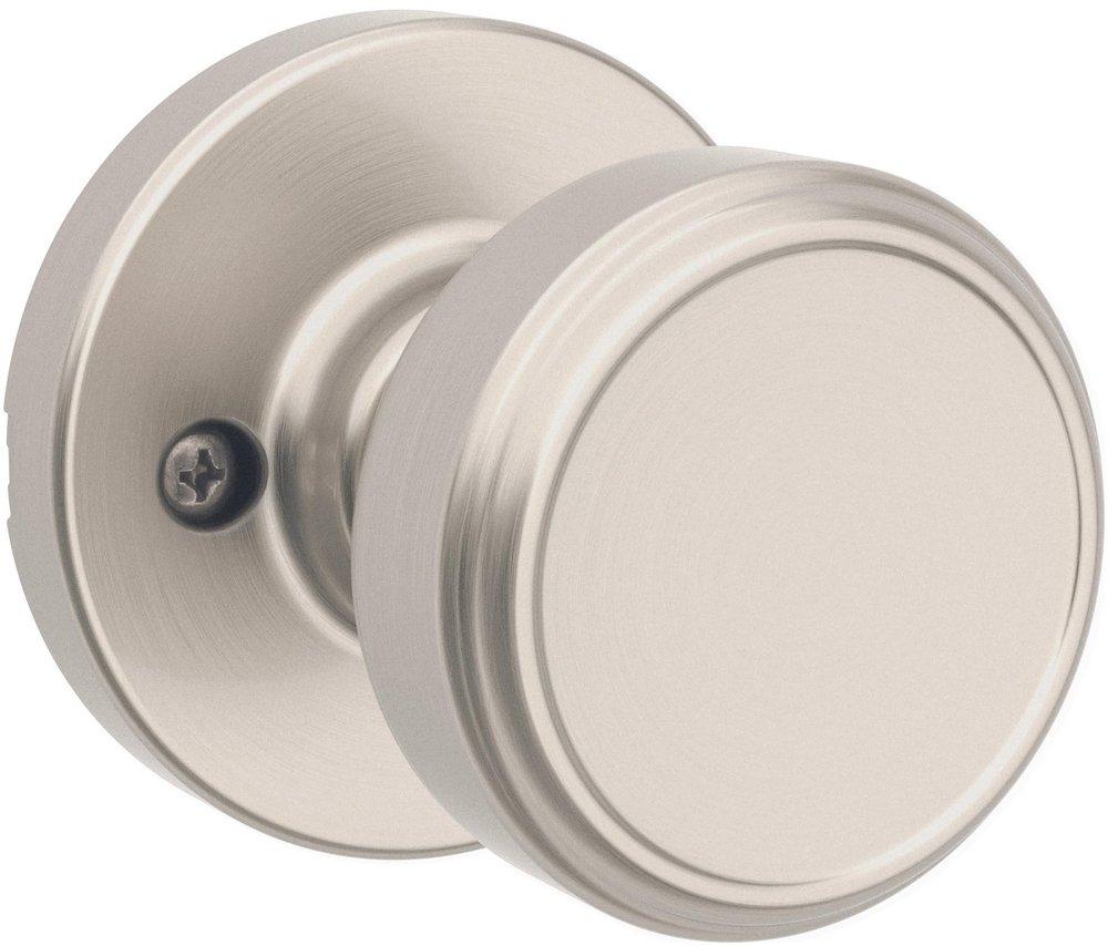 Half Dummy Round Door Knob with Round Rose in Satin Nickel 