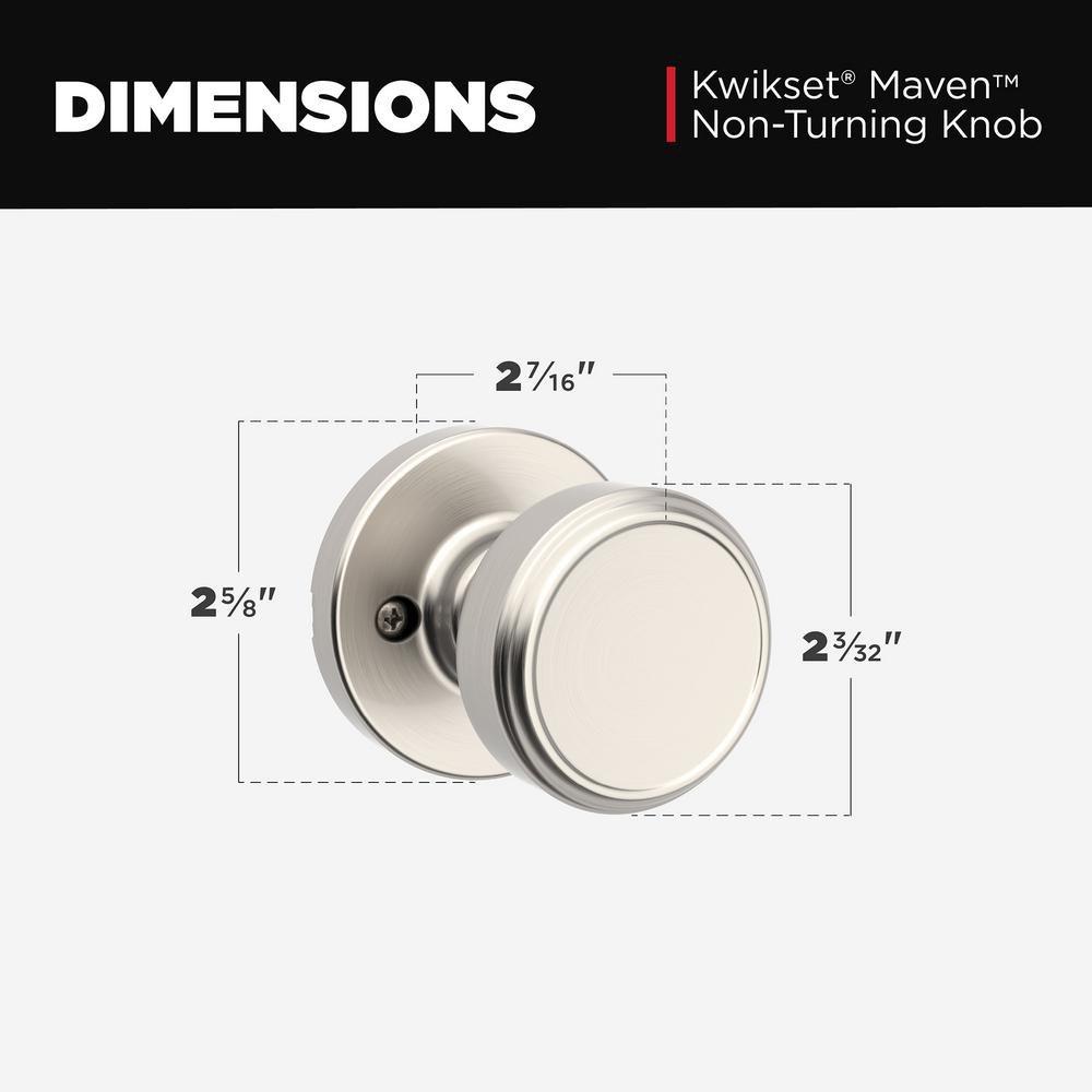 Half Dummy Round Door Knob with Round Rose in Satin Nickel 